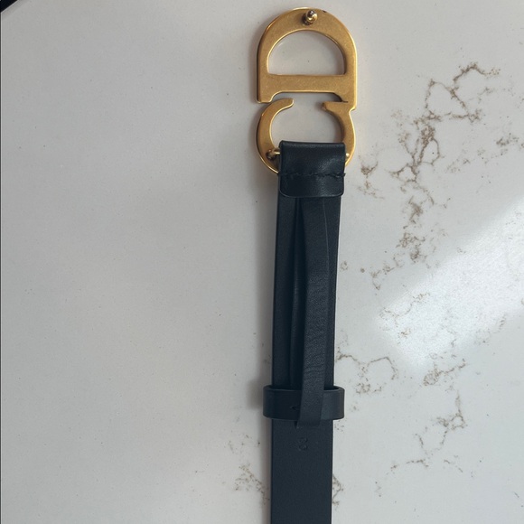 Dior Black Belt with Gold Buckle - Picture 4 of 6